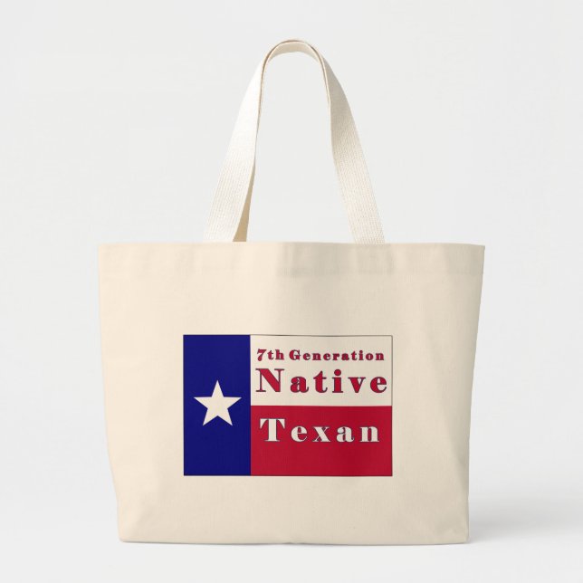 Native Texan Flag der 7. Generation Jumbo Stoffbeutel (Vorne)