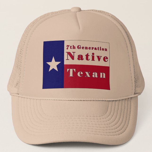 Native Texan Flag der 7. Generation Truckerkappe (Vorderseite)