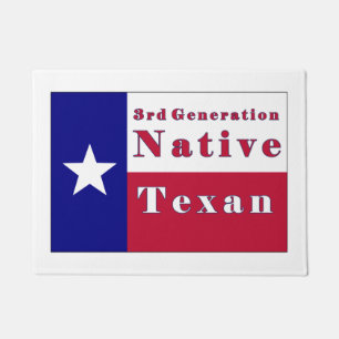 Native Texan Flag der dritten Generation Fußmatte