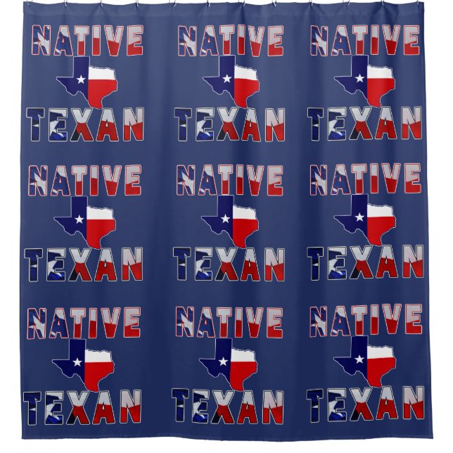 Native Texan Flag Map Duschvorhang (Vorderseite)
