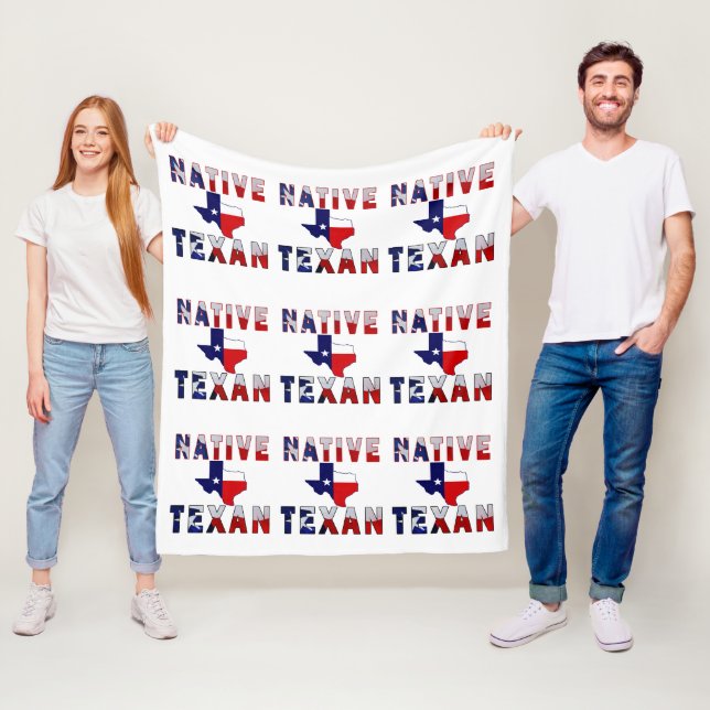 Native Texan Flag Map Fleecedecke (Beispiel)