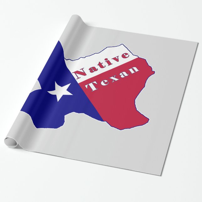 Native Texan Flag Map Geschenkpapier (Ungerollt)