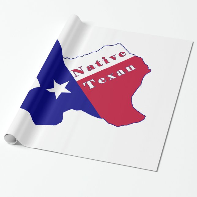 Native Texan Flag Map Geschenkpapier (Ungerollt)