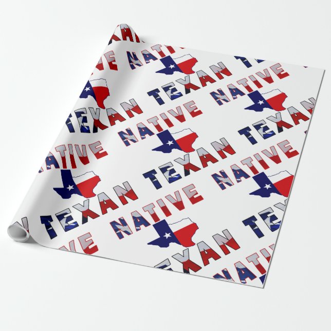 Native Texan Flag Map Geschenkpapier (Ungerollt)