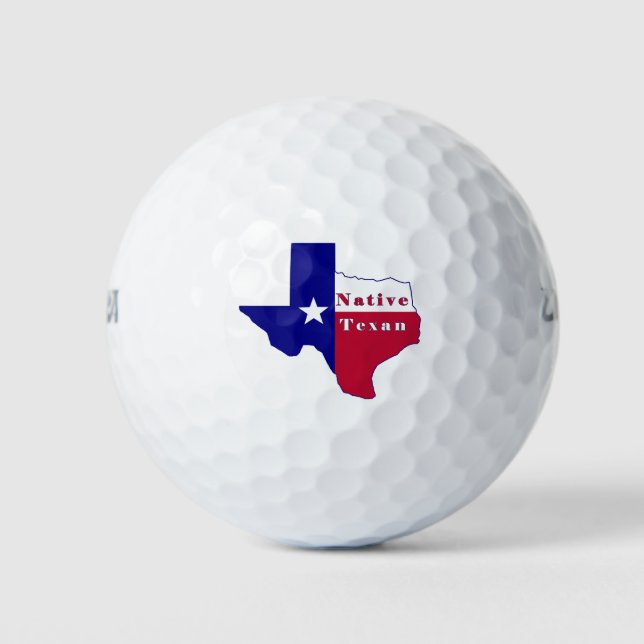 Native Texan Flag Map Golfball (Vorderseite)