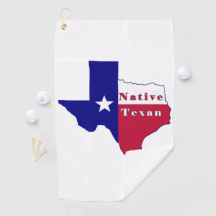 Native Texan Flag Map Golfhandtuch