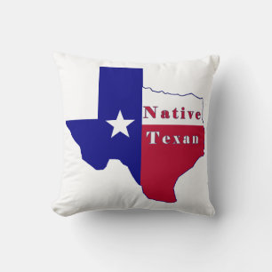 Native Texan Flag Map Kissen