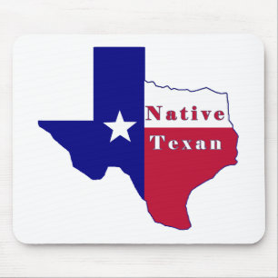 Native Texan Flag Map Mousepad