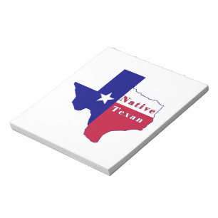 Native Texan Flag Map Notizblock
