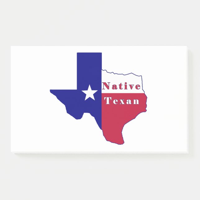 Native Texan Flag Map Post-it Klebezettel (Vorderseite)