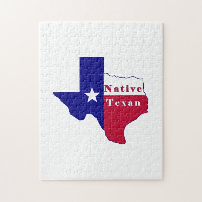Native Texan Flag Map Puzzle (Vertikal)