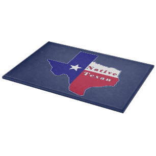 Native Texan Flag Map Schneidebrett