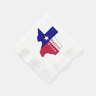 Native Texan Flag Map Serviette