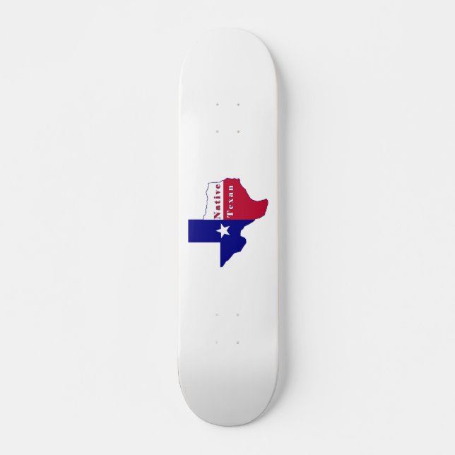 Native Texan Flag Map Skateboard (Vorne)