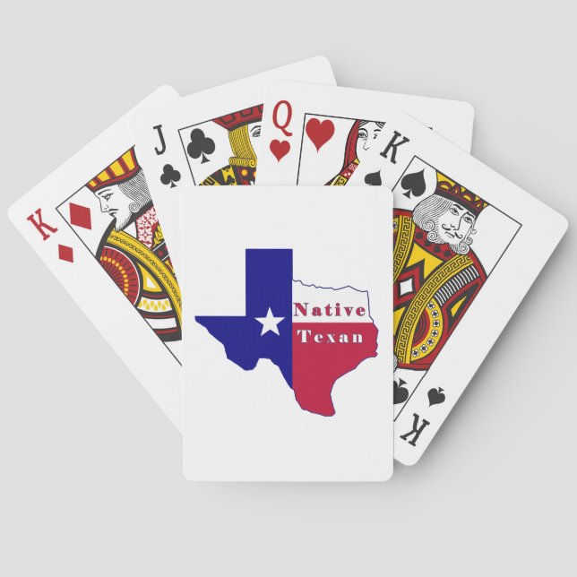 Native Texan Flag Map Spielkarten (Rückseite)