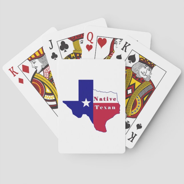 Native Texan Flag Map Spielkarten (Rückseite)