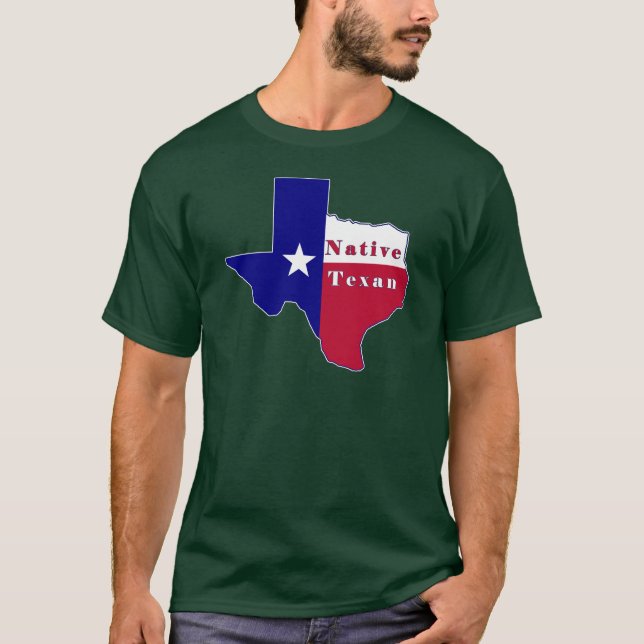 Native Texan Flag Map T-Shirt (Vorderseite)