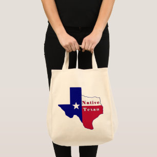 Native Texan Flag Map Tragetasche
