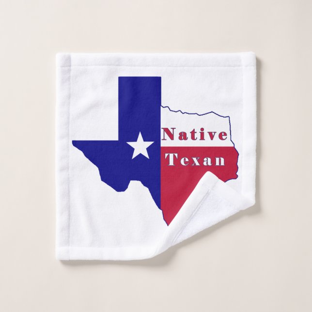 Native Texan Flag Map Waschlappen (Waschlappen)