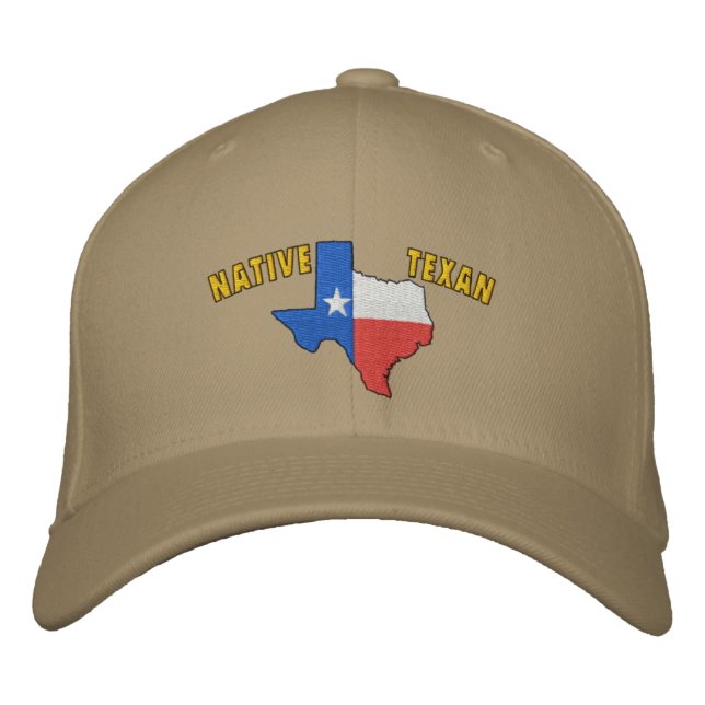 Native Texan Stickerhut Bestickte Baseballkappe (Vorderseite)
