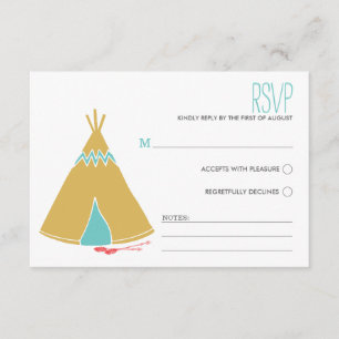 Native Theme  Hochzeitskarte RSVP Karte
