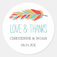 Native Themed | Hochzeit Danke, dass Sie Sticker b