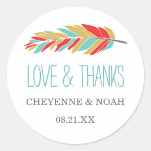 Native Themed   Hochzeit Danke, dass Sie Sticker b