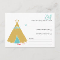 Native Themed | RSVP-Hochzeitkarte