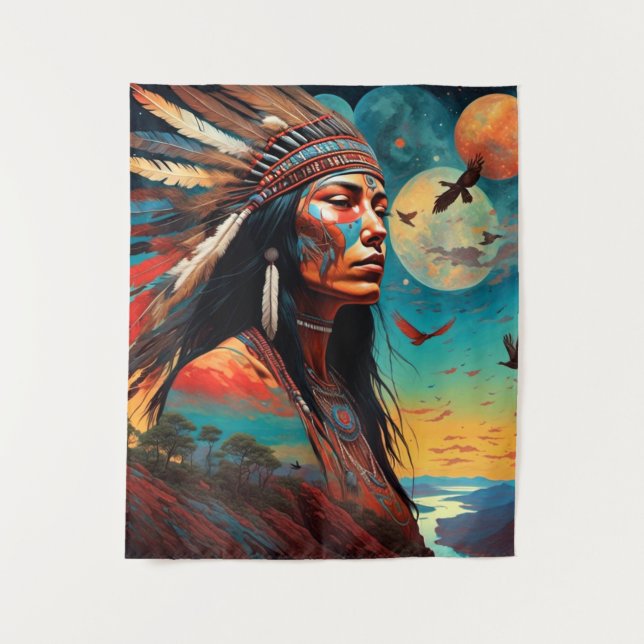 Native Tribal Art Wandteppich (Vorderseite)