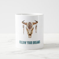 Native Tribal Bull Horns Skull