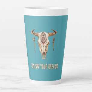 Native Tribal Bull Horns Skull Milchtasse