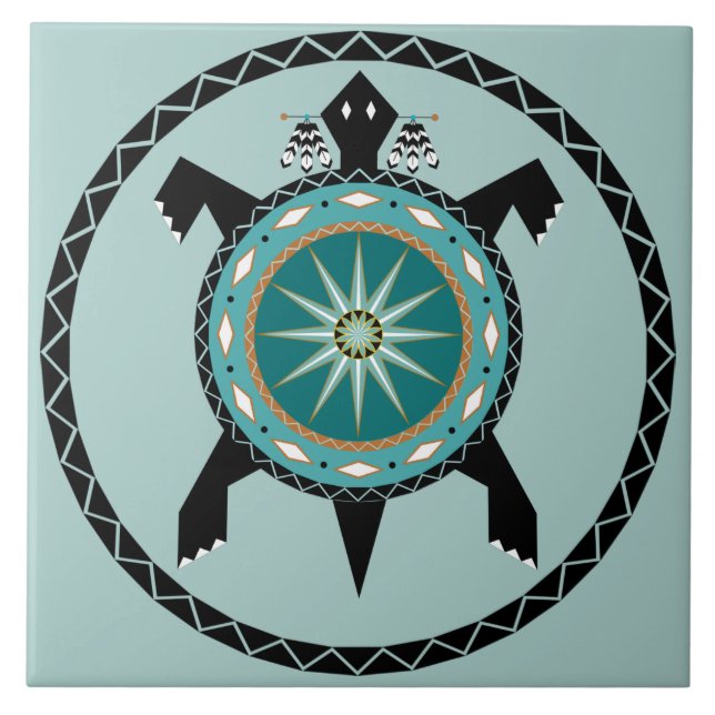 Native Turtle-Keramik Fliese (Vorderseite)