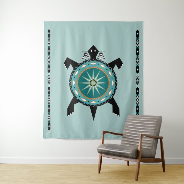 Native Turtle Tapestry Wandteppich (Beispiel)