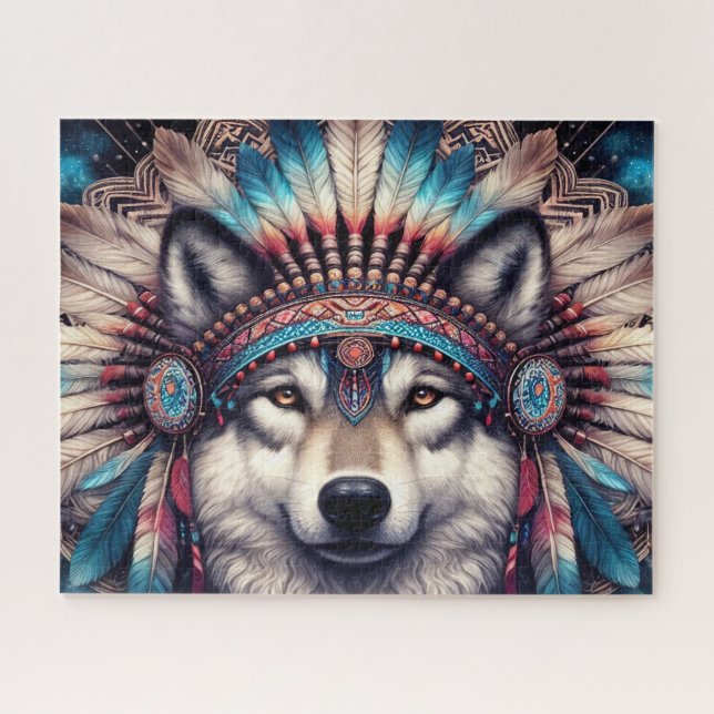 Native Wolf Puzzle (Horizontal)
