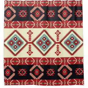 Natives Gewebe. Geometrisches Design Kilim. Ethnis Duschvorhang