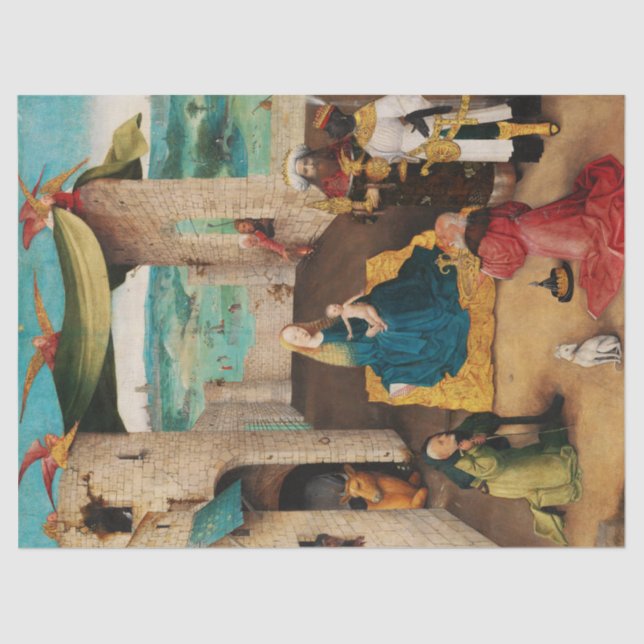 NATIVITÄT, ANNAHME VON MAGI durch BOSCH Weihnachte Seidenpapier (Vorderseite)