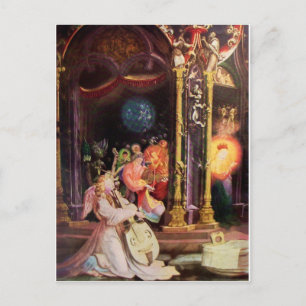 NATIVITÄT MIT ANGELN - MAGIC OF CHRISTMAS FEIERTAGSPOSTKARTE