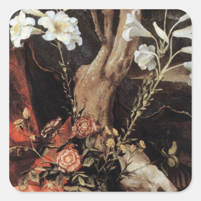 NATIVITÄT MIT WEISSEN LÄCHEN - MAGIC OF CHRISTMAS QUADRATISCHER AUFKLEBER (Vorderseite)