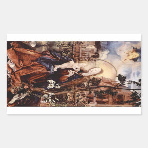 NATIVITÄT MIT WEISSEN LÄCHEN - MAGIC OF CHRISTMAS RECHTECKIGER AUFKLEBER