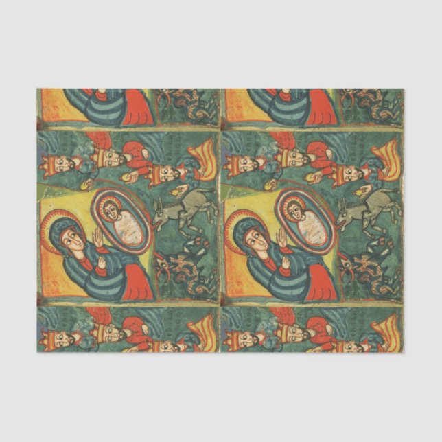 NATIVITÄTSCHRISTMAS-PARCHMENT , ANNAHME VON MAGI SEIDENPAPIER (Vorderseite)