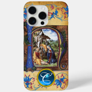 NATIVITÄTSCHRISTMAS PARCHMENT BLUE GEM MONOGRAM Case-Mate iPhone HÜLLE