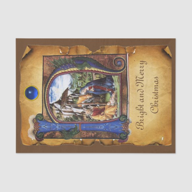 NATIVITÄTSCHRISTMAS-PARKMONOGRAMM SEIDENPAPIER (Vorderseite)