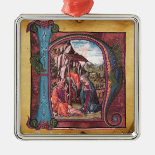 NATIVITÄTSPARCHITEKTONgramm Silbernes Ornament