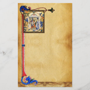 NATIVITÄTSPARCHMENT MIT FLORENTINISCHEN FLORALMOTI BRIEFPAPIER