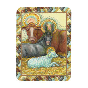 NATIVITÄTSTIERE IN STABILEN, OXEN, SPIELEN UND SCH MAGNET