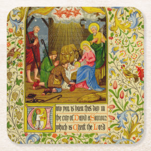 Nativity an Sie ist dieser Tag geboren Rechteckiger Pappuntersetzer