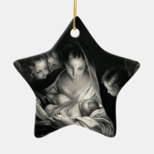 Nativity-Baby-Jesus-Jungfrau-Mary-Engel Keramik Ornament