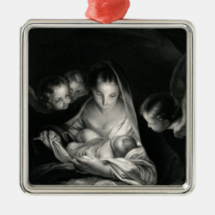 Nativity-Baby-Jesus-Jungfrau-Mary-Engel Silbernes Ornament