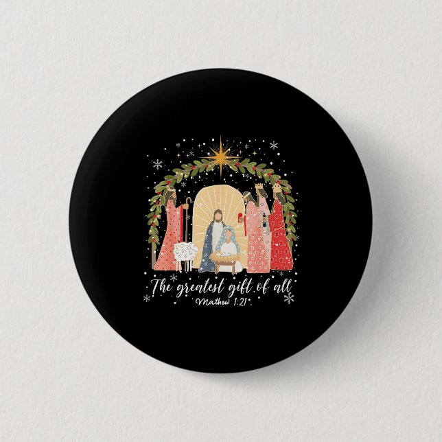 Nativity Christmas Baby Jesus Christian Greatest O Button (Vorderseite)