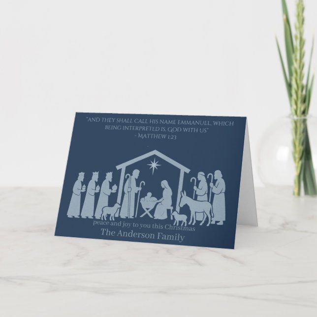 Nativity Christmas Card – Emmanuel God With Us Karte (Vorderseite)